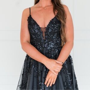 Adornato Couture Black/Pewter Odetta With Sequin Lace